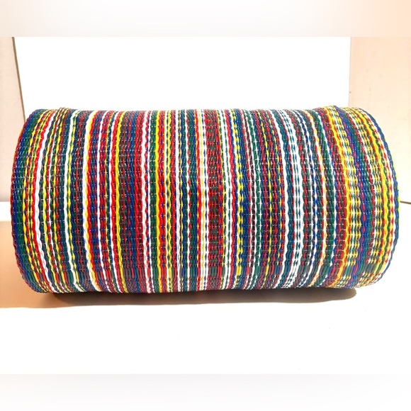 Handmade mash stew  Colorful Striped Handbag with Yellow Accents - Picture 3 of 5